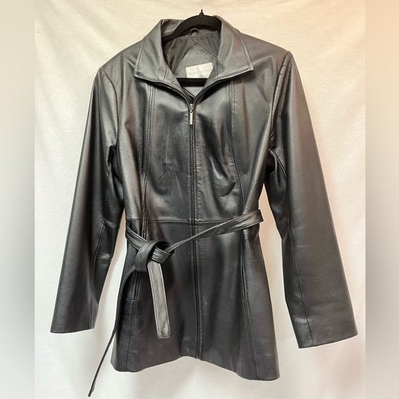 Jackets & Blazers - EUC women’s leather above the knee coat in medium #67